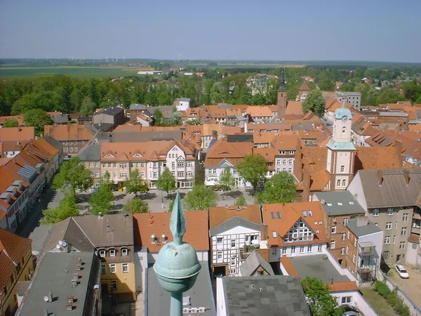 Blick über die Altstadt von Wittstock/Dosse mit Marktplatz und Rathaus